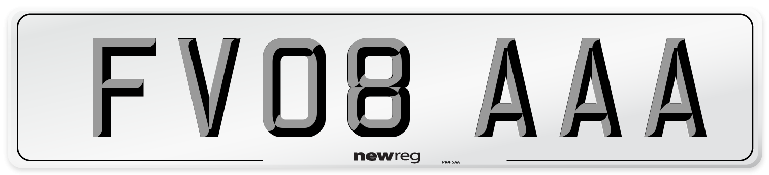 FV08 AAA Number Plate from New Reg